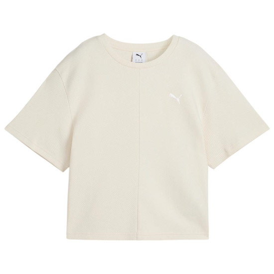 Puma Γυναικεία κοντομάνικη μπλούζα Wardrobe Ess Ribbed Relaxed Tee